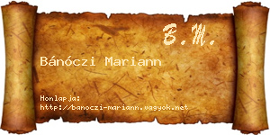 Bánóczi Mariann névjegykártya