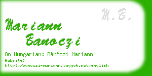 mariann banoczi business card