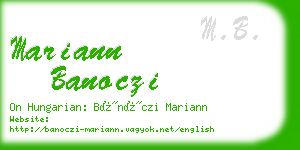 mariann banoczi business card